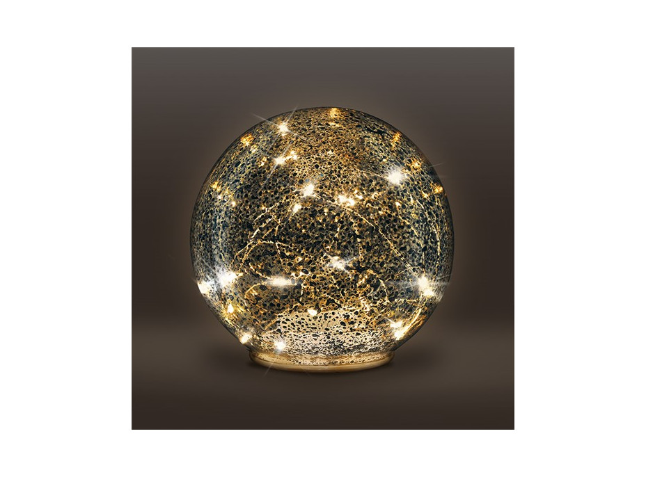 Dekorační LED vánoční skleněná koule - 15 cm