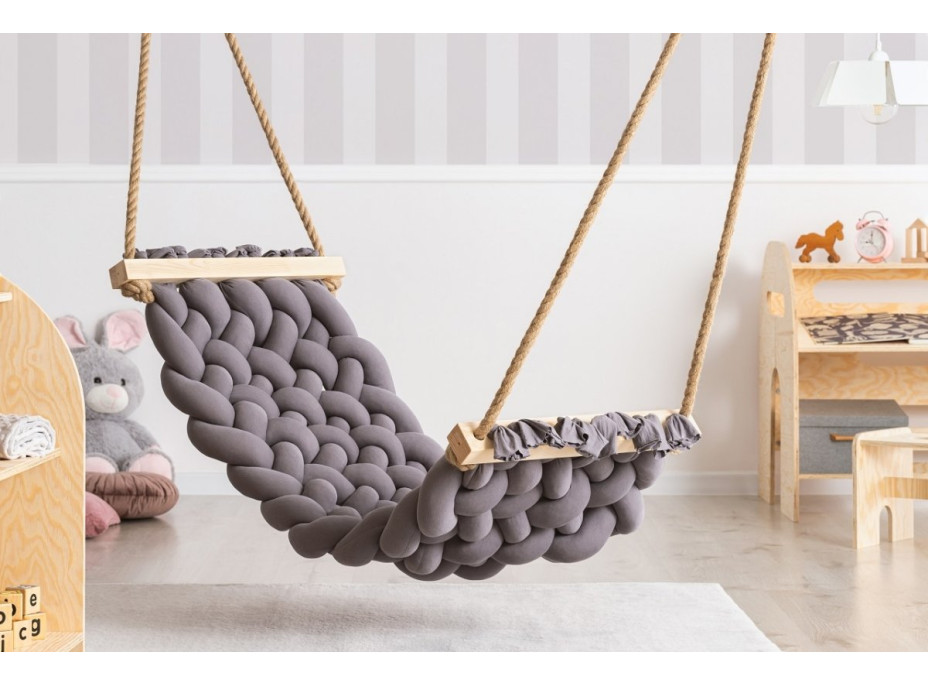 Dětská houpací síť SCANDI - 65x45 cm - tmavě šedá