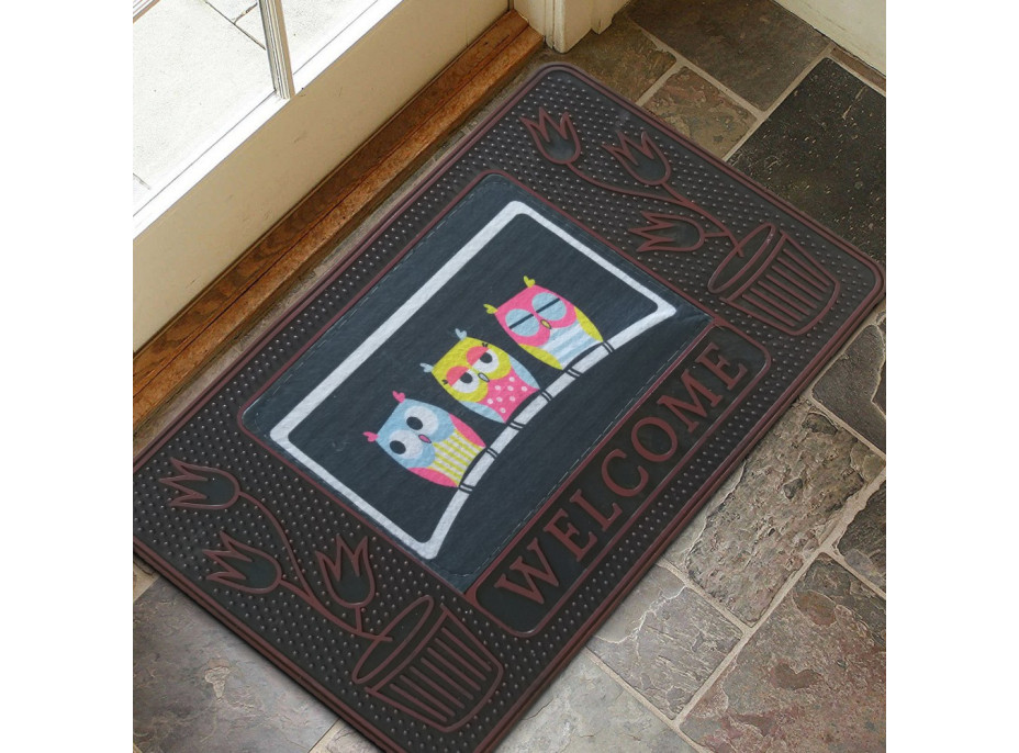Rohožka "Welcome" - sovičky - 40x70 cm