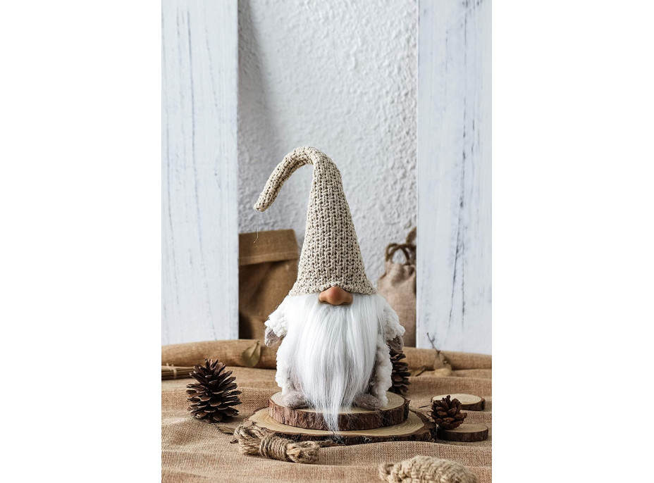 Vánoční skřítek 42 cm - ecru bílý