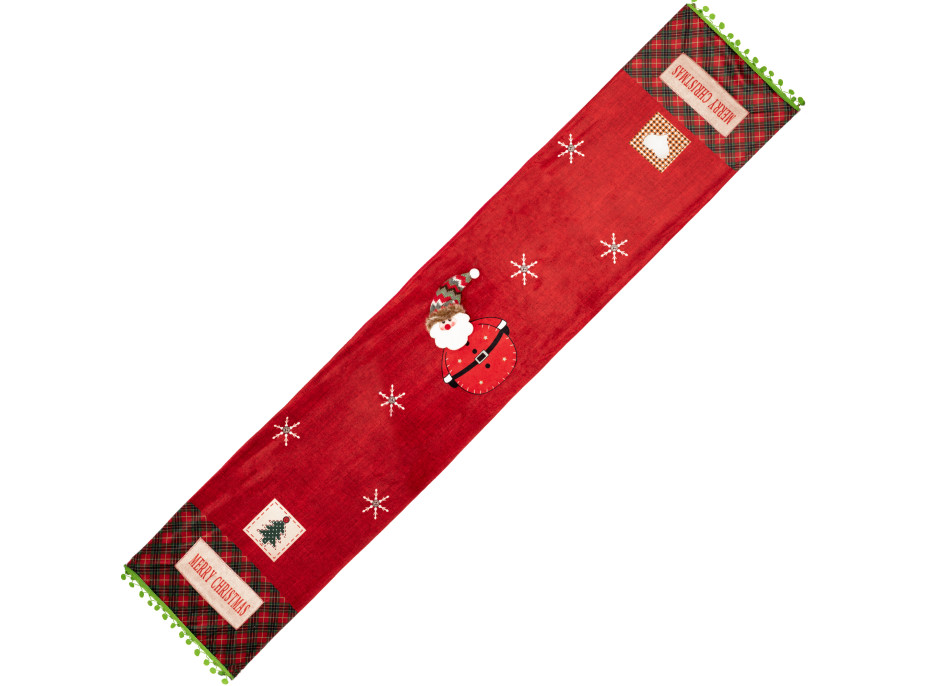Vánoční běhoun na stůl MERRY CHRISTMAS - 35x170 cm - červený