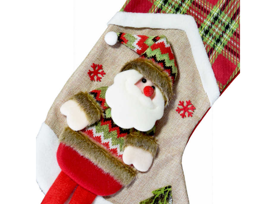 Vánoční závěsná ponožka se Santou na malé dárečky - 53x30 cm