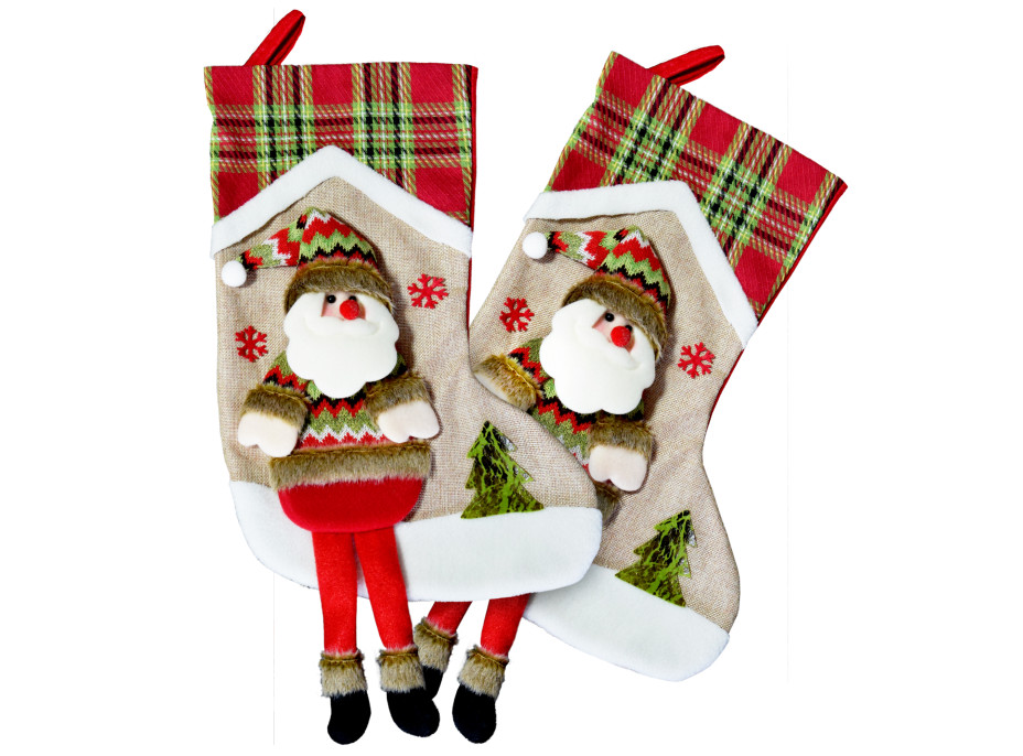 Vánoční závěsná ponožka se Santou na malé dárečky - 53x30 cm