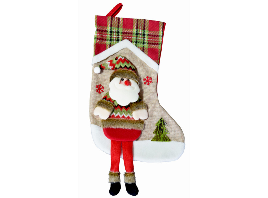 Vánoční závěsná ponožka se Santou na malé dárečky - 53x30 cm