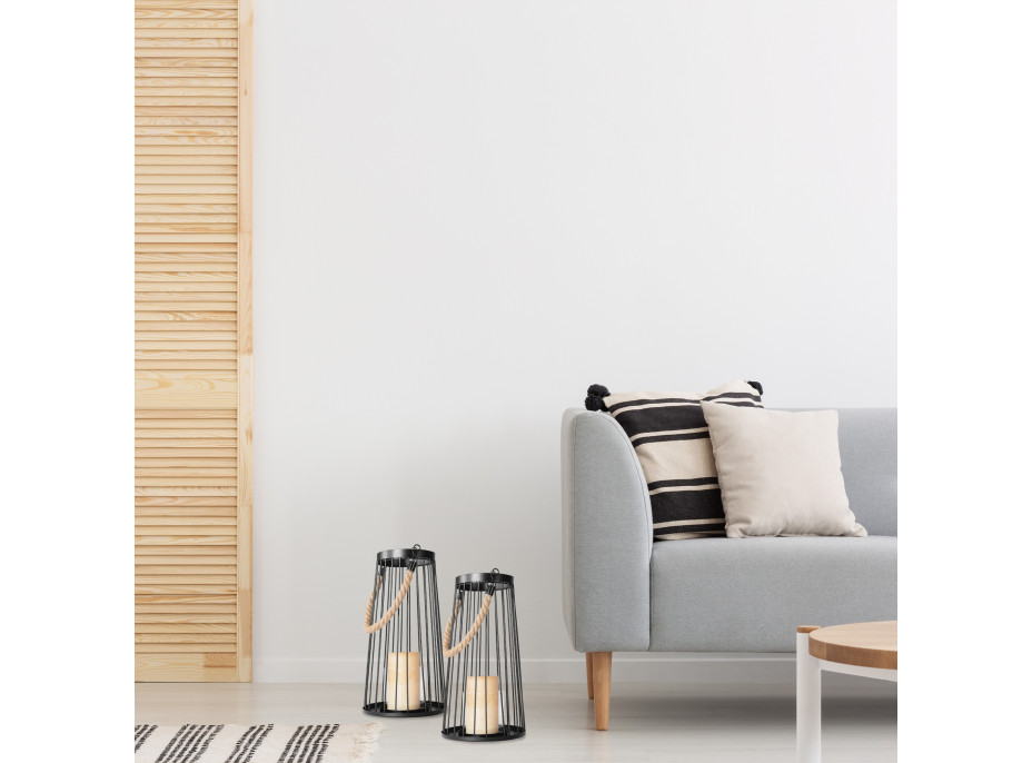 Lucerna LOFT - kov/sklo - černá - 35 cm