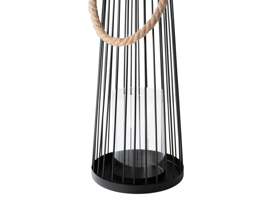 Lucerna LOFT - kov/sklo - černá - 45 cm