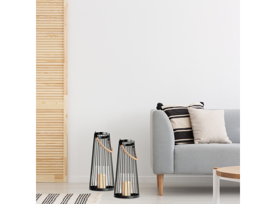 Lucerna LOFT - kov/sklo - černá - 45 cm