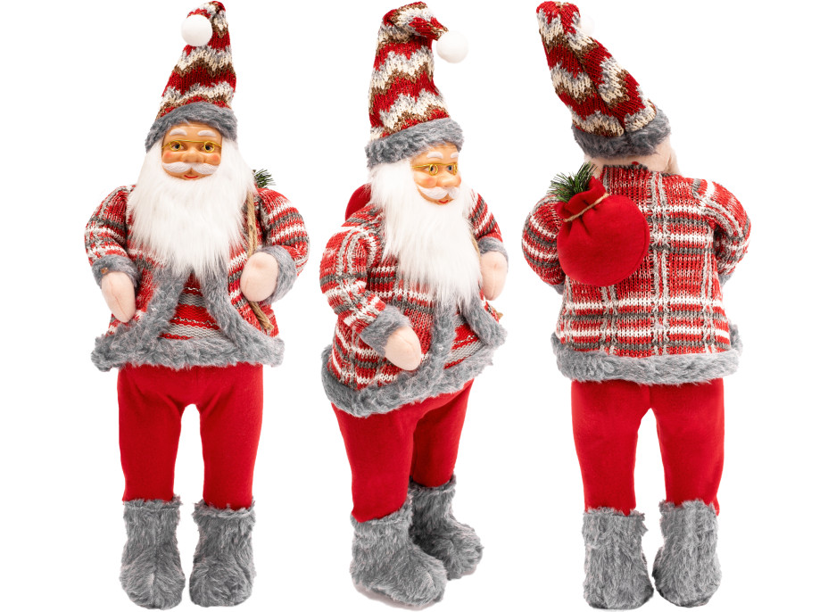 Vánoční dekorativní figurka Santa Claus s pytlem - 62 cm