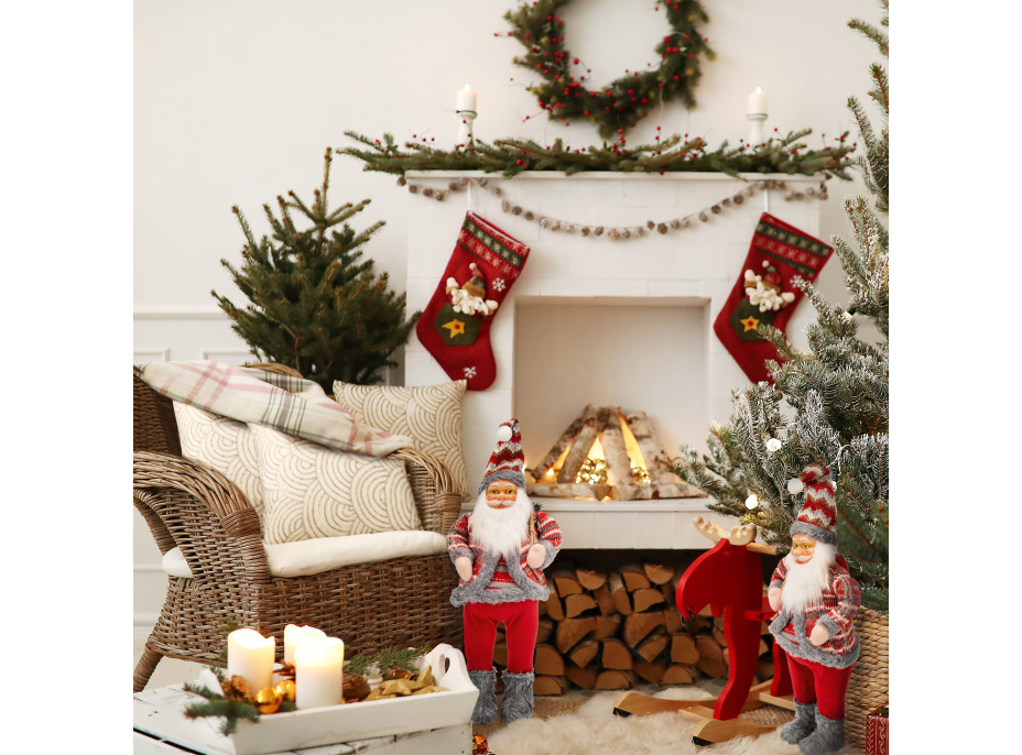 Vánoční dekorativní figurka Santa Claus s pytlem - 62 cm