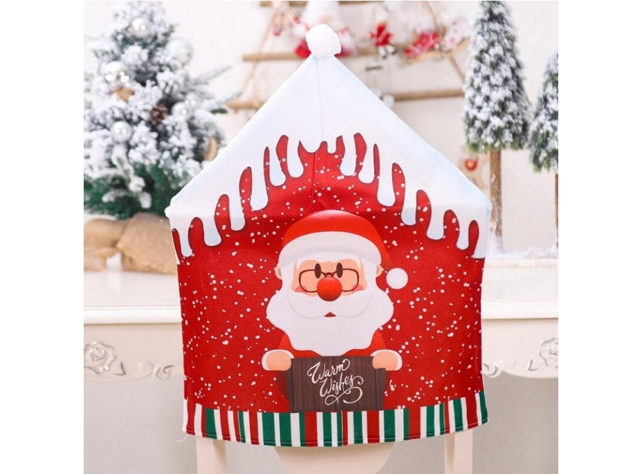 Vánoční návlek na židle - Santa, sobík a sněhulák - sada 3 kusů