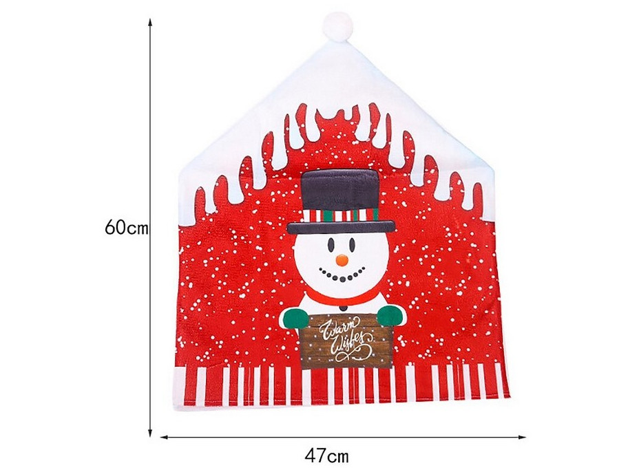 Vánoční návlek na židle - Santa, sobík a sněhulák - sada 3 kusů