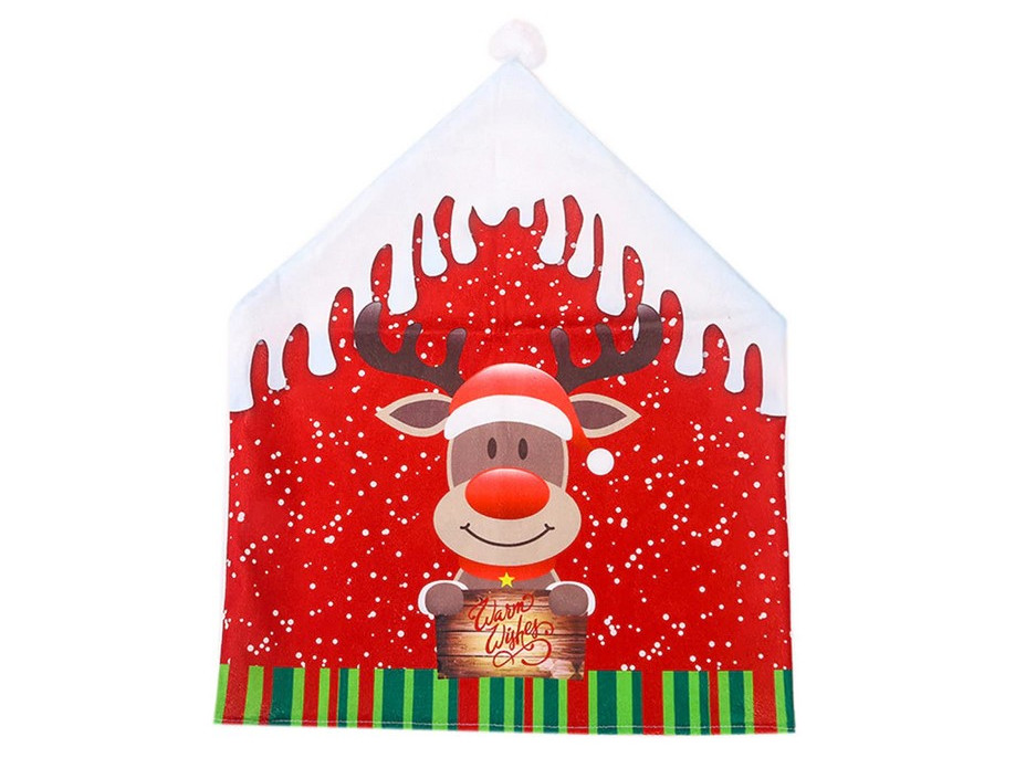 Vánoční návlek na židle - Santa, sobík a sněhulák - sada 3 kusů