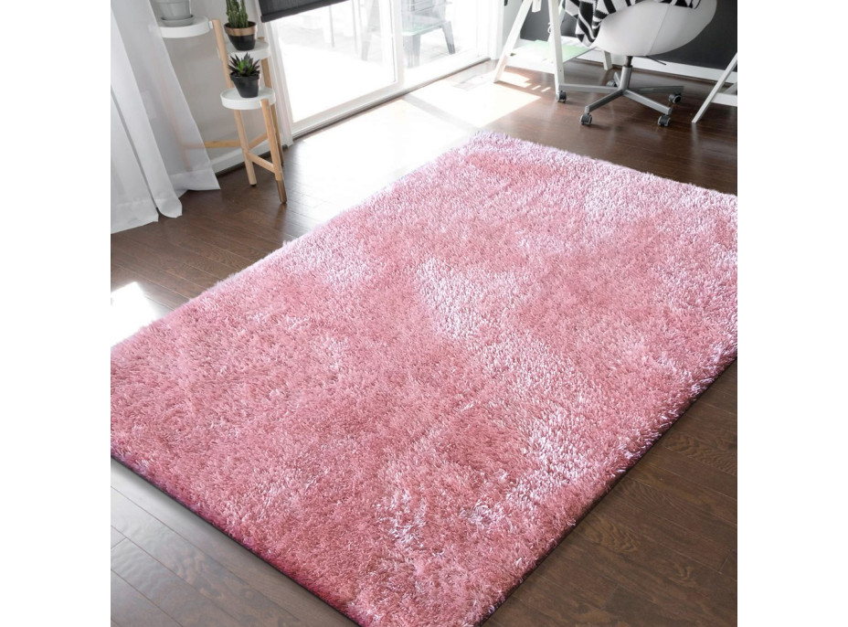 Moderní koberec SHAGGY MERRY - růžový