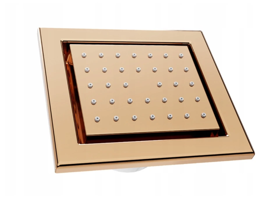 Podomítková boční sprchová tryska MEXEN - hranatá - 12x13 cm - rose gold, 79365-60