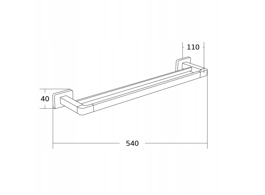 Koupelnový dvojitý podélný věšák na ručníky MEXEN ASIS - chromový, 7017625-00