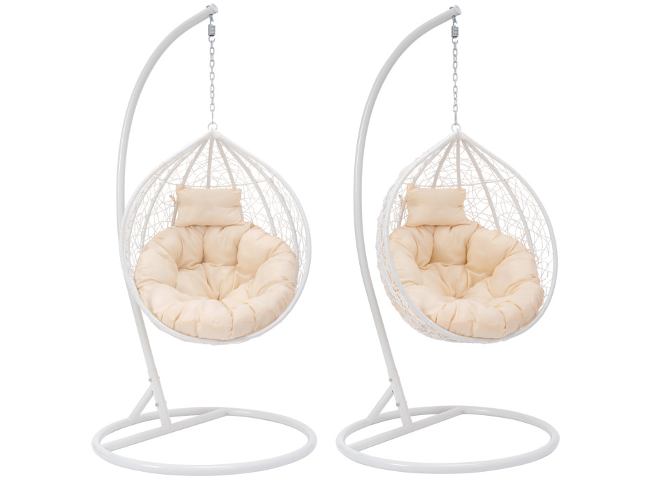 Závěsné houpací křeslo MONTANA - bílé - vel. S