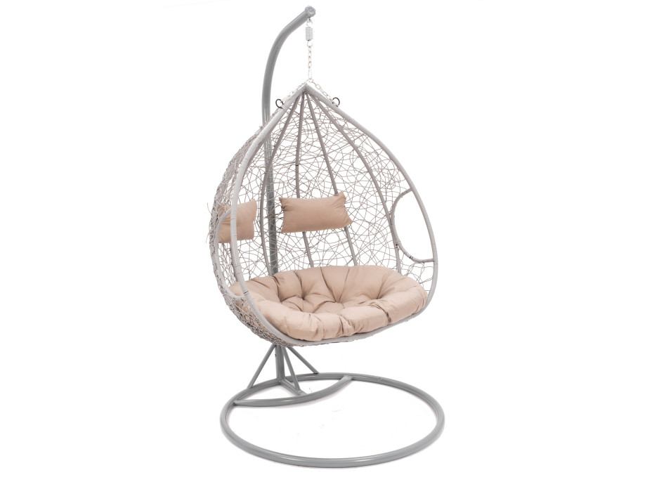 Závěsné houpací křeslo MONTANA - šedé - vel. XXL - pro 2 osoby