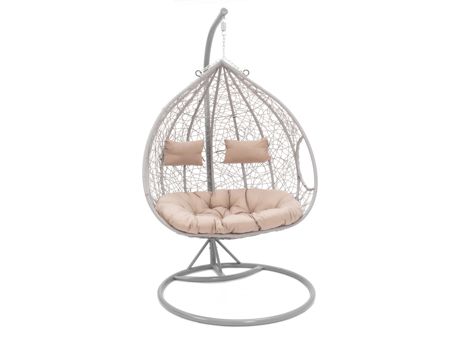 Závěsné houpací křeslo MONTANA - šedé - vel. XXL - pro 2 osoby