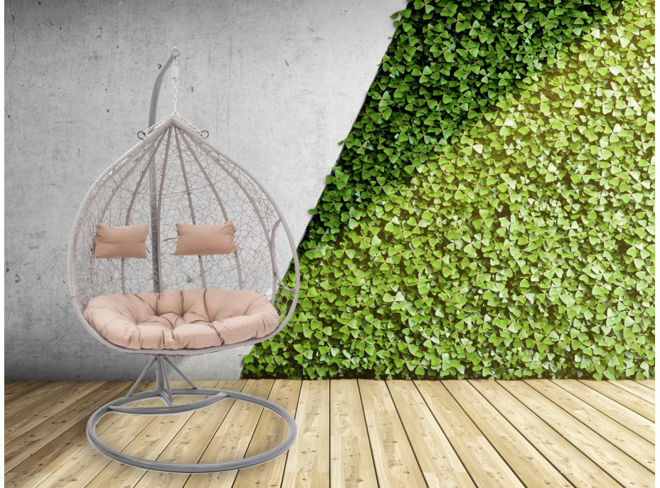 Závěsné houpací křeslo MONTANA - šedé - vel. XXL - pro 2 osoby