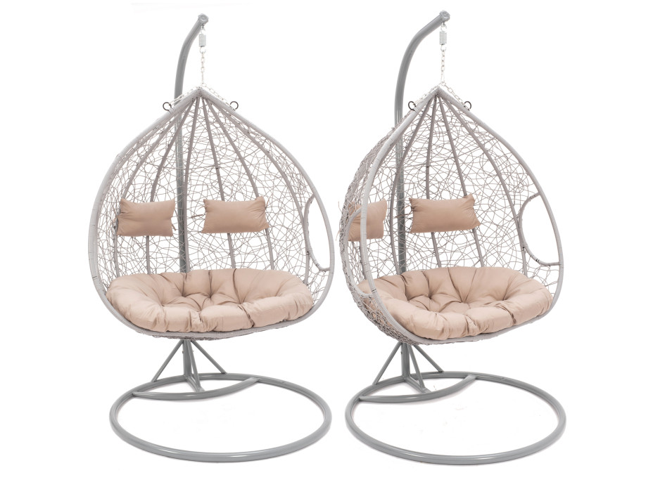 Závěsné houpací křeslo MONTANA - šedé - vel. XXL - pro 2 osoby