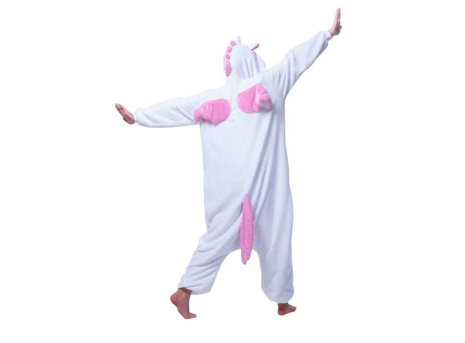 Overal KIGURUMI - jednorožec světle růžový/bílý
