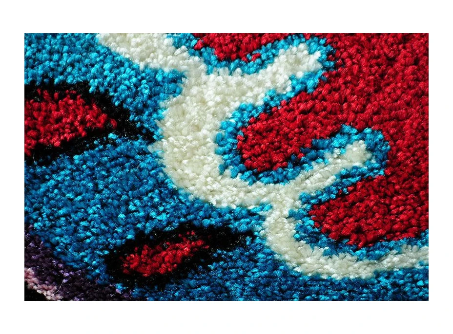 SKLADEM: Dětský koberec MOTÝLI - tyrkysový - 120x170 cm