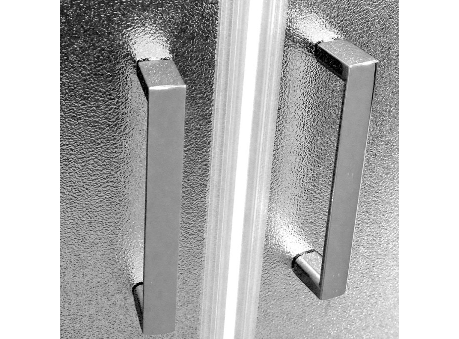 Sprchový box, čtvrtkruh, 80 cm, satin ALU, sklo Point, zadní stěny bílé, litá vanička, se stříškou