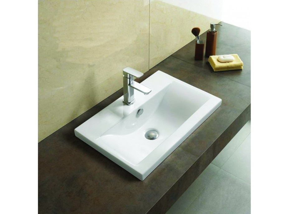 Keramické zápustné umyvadlo MEXEN EMMA - 61x39 cm - bílé, 25056100