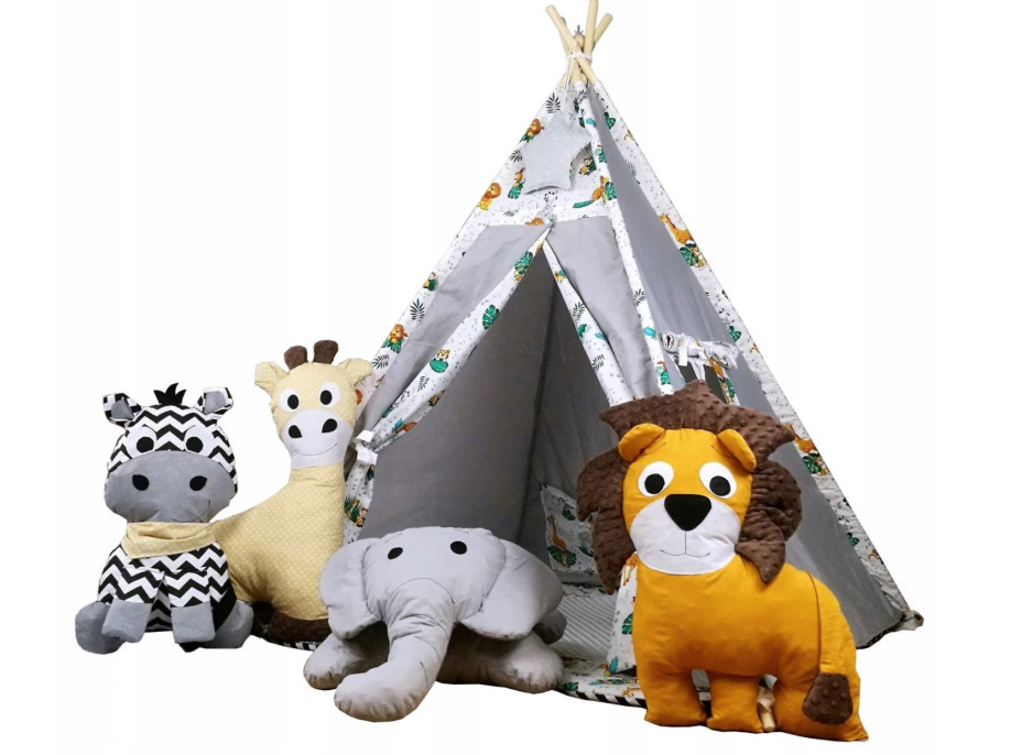 Dětský stan TEEPEE (TÝPÍ) LUXURY s doplňky - JUNGLE