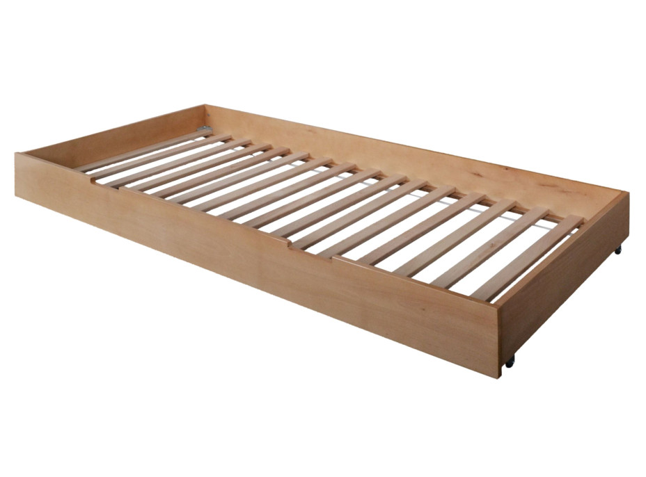 Dětská patrová postel s rozšířeným spodním lůžkem z MASIVU BUK - MAXIM 200x90cm - přírodní