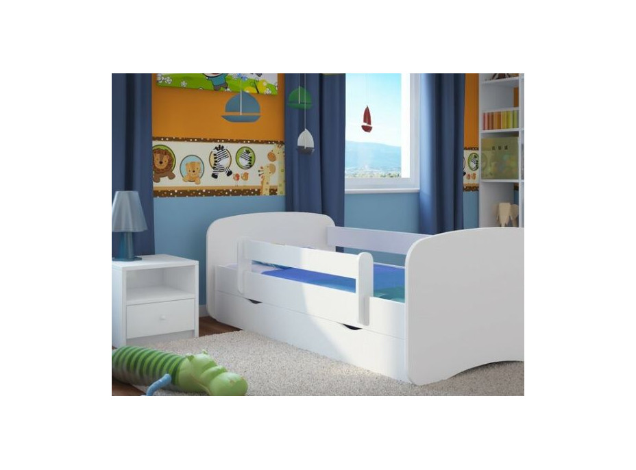 Dětská postel BABY DREAMS se šuplíkem - bílá 180x80 cm