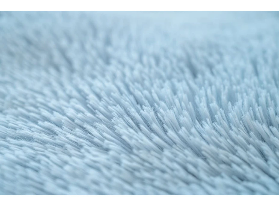 Plyšový kulatý koberec SOFT 90 cm - světle modrý