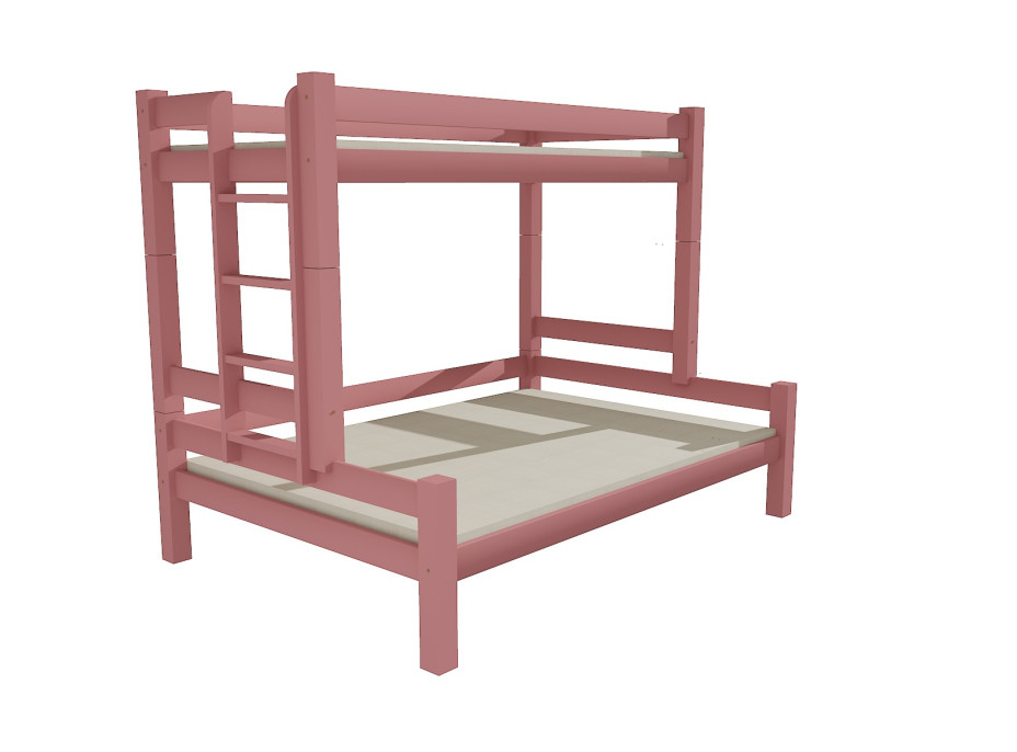 Dětská patrová postel s rozšířeným spodním lůžkem z masivu ROBUST 8X8 6B - 200x90/160 cm