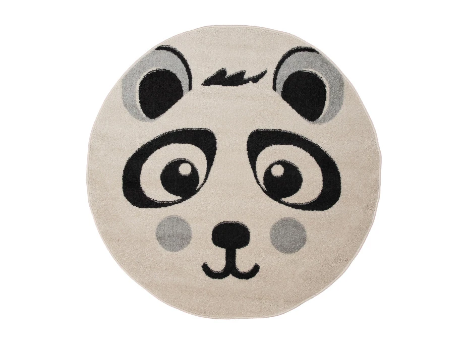 Dětský kulatý koberec Happy M PANDA - bílý