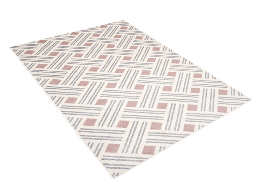 Kusový koberec FIKA Pie – krémovo-růžový