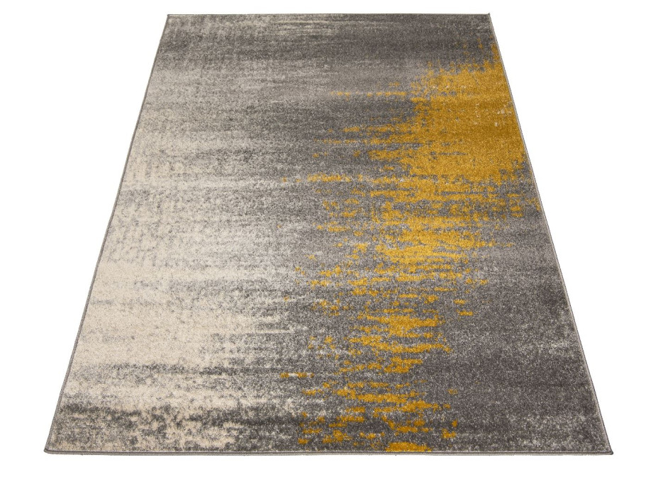 Moderní kusový koberec SPRING Aura - šedý/žlutý