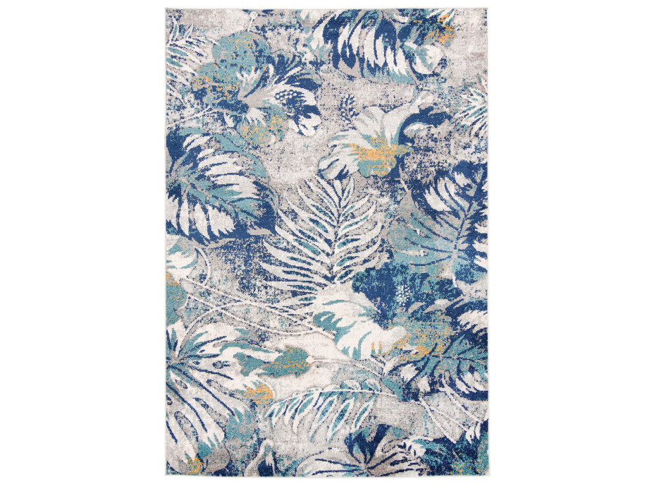 Moderní kusový koberec DENVER Tropical - šedý/modrý