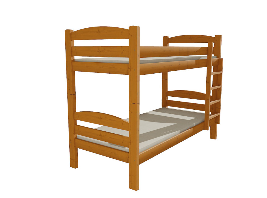 Dětská patrová postel z MASIVU 200x90cm bez šuplíku - PP015