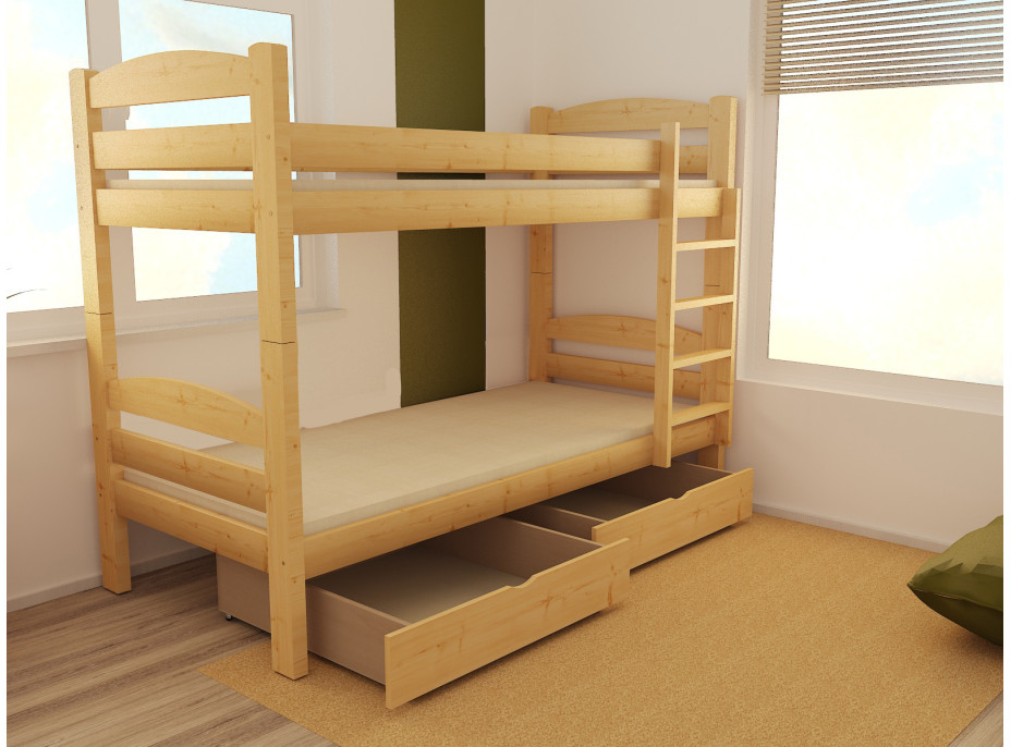 Dětská patrová postel z MASIVU 180x80cm bez šuplíku - PP015