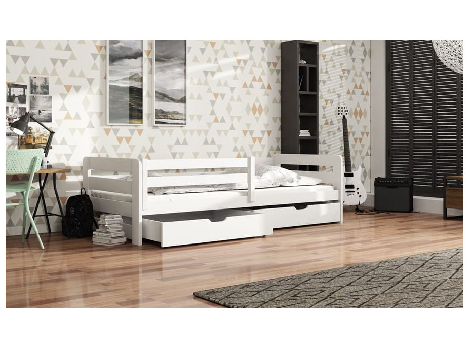 Dětská postel z masivu borovice EGO se šuplíky - 200x90 cm - přírodní