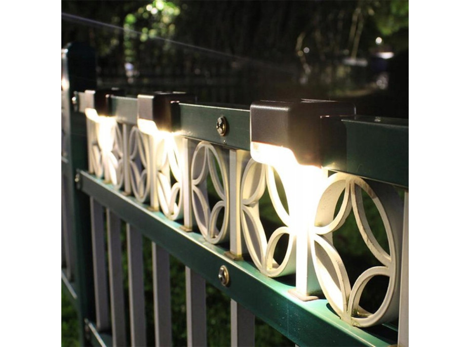 Zahradní LED solární lampa na zábradlí nebo schody s automatickým zapnutím