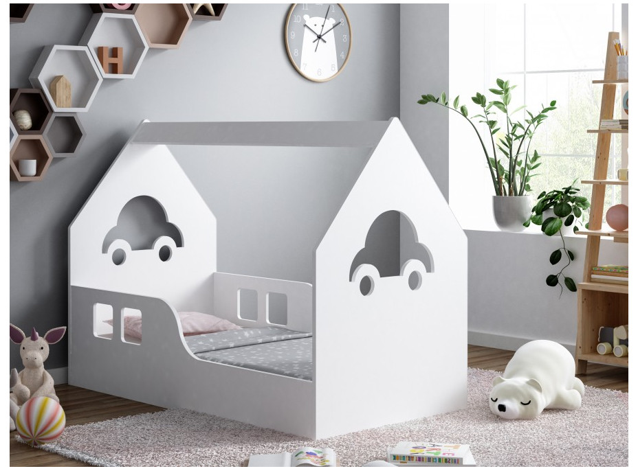 Dětská domečková postel HAPPY HOUSE - Auto - 140x70 cm (12 barev) + matrace ZDARMA