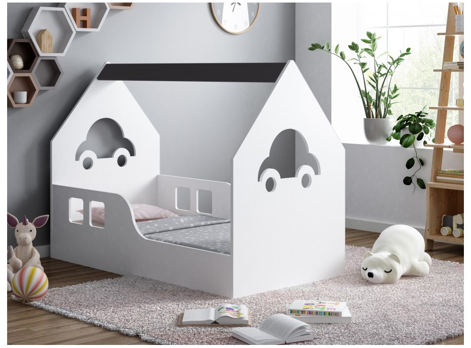Dětská domečková postel HAPPY HOUSE - Auto - 140x70 cm (12 barev) + matrace ZDARMA