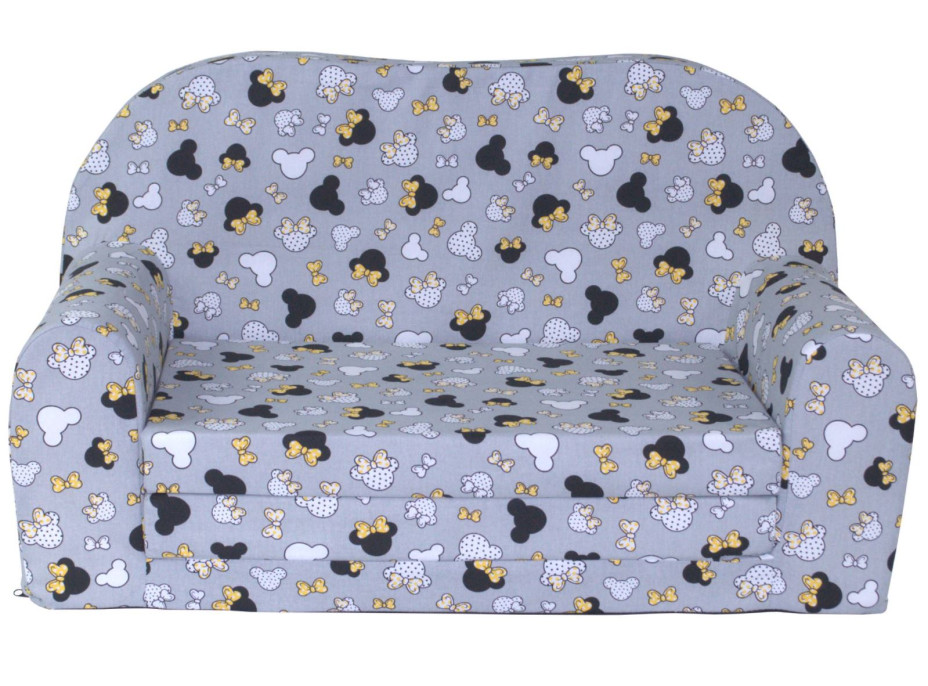 Dětská rozkládací MINI pohovka MYŠKY MINNIE - šedá