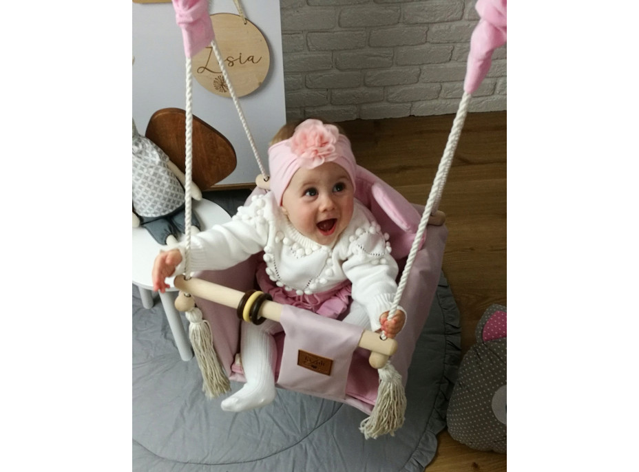 Dětská houpačka VELVET - CAPPUCCINO HNĚDÁ