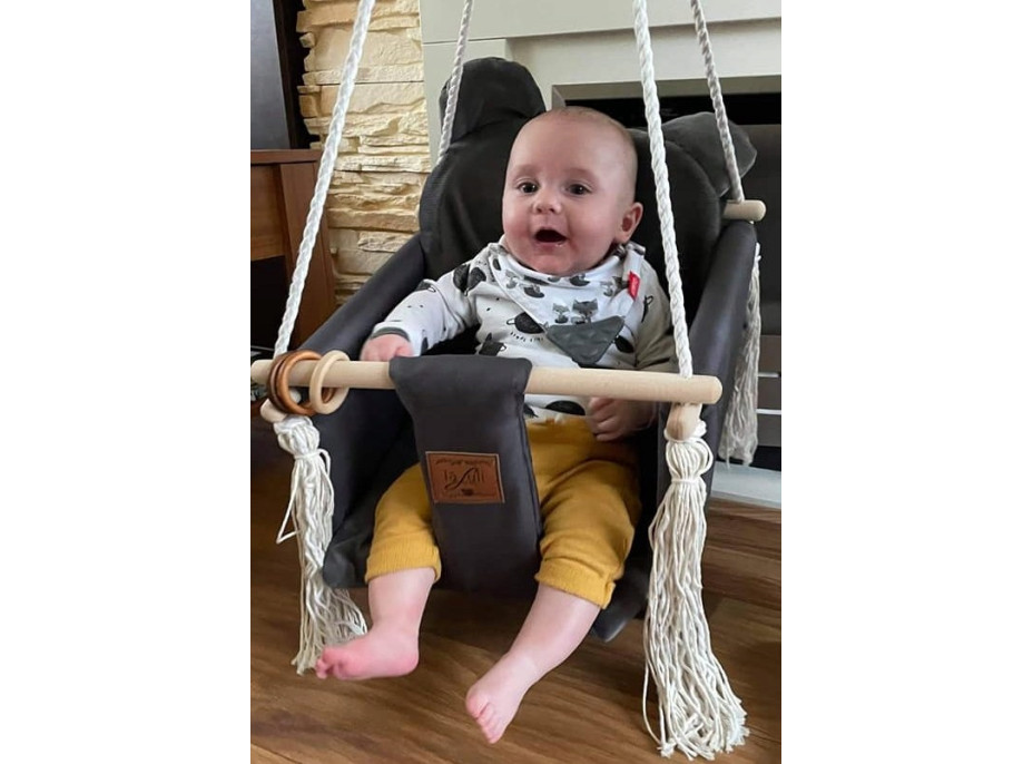 Dětská houpačka VELVET - CAPPUCCINO HNĚDÁ