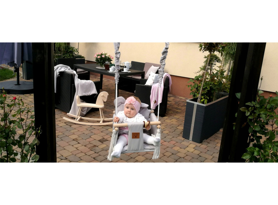 Dětská houpačka VELVET - CAPPUCCINO HNĚDÁ