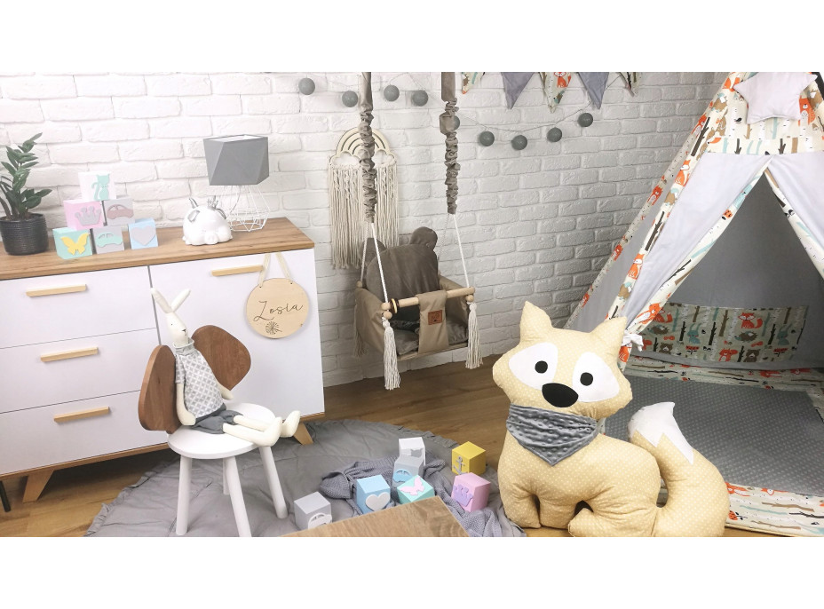 Dětská houpačka VELVET - CAPPUCCINO HNĚDÁ