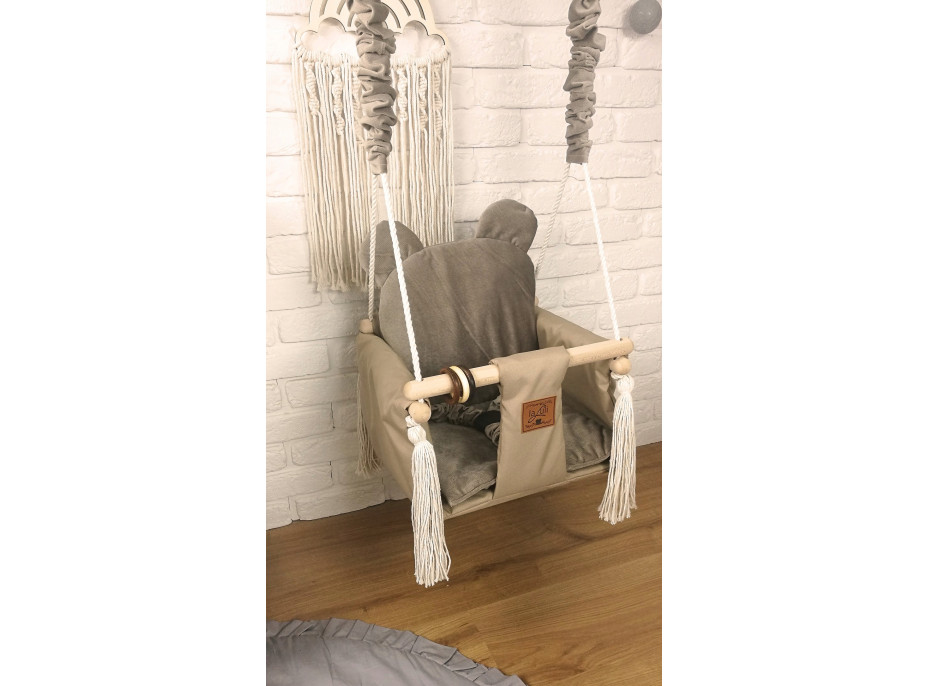 Dětská houpačka VELVET - CAPPUCCINO HNĚDÁ