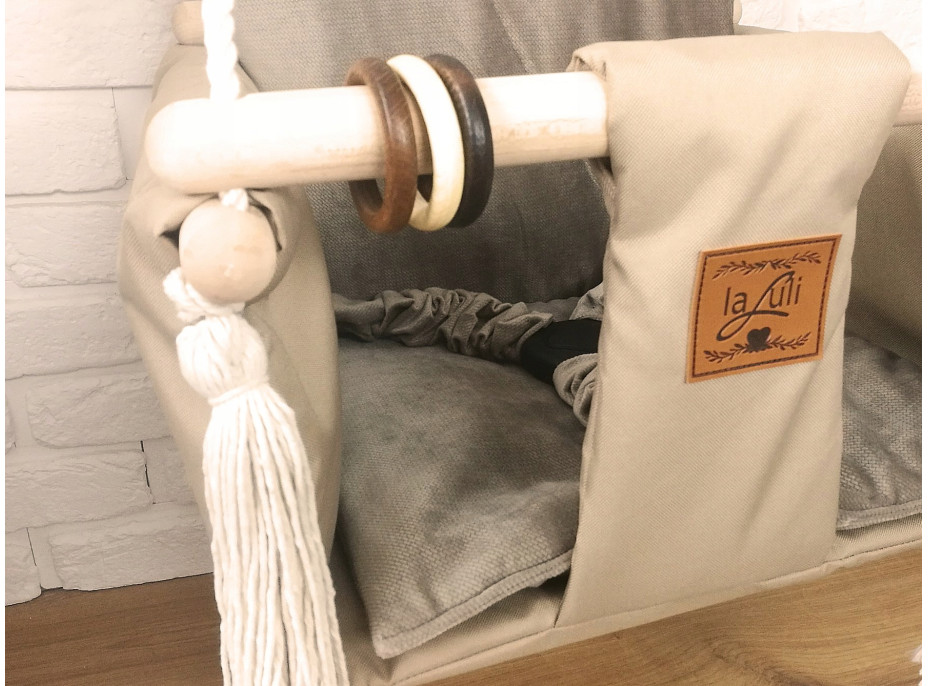 Dětská houpačka VELVET - CAPPUCCINO HNĚDÁ